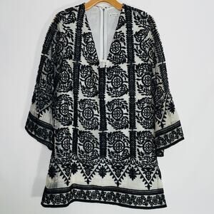 Alice + Olivia Katt Embroidered Boho Kaftan Mini Dress - Women's Size S‎